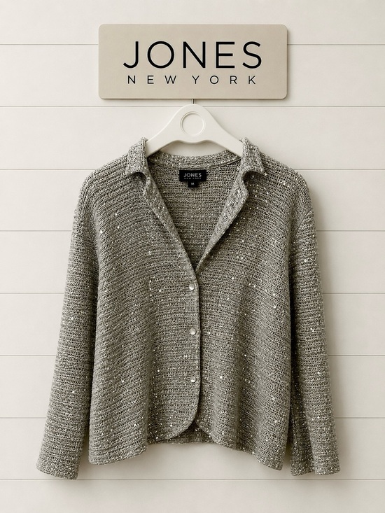 Jones New York Sweaters - Jones New York Signature – Embellished Handknit Cardigan (3X)